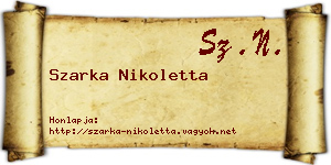 Szarka Nikoletta névjegykártya